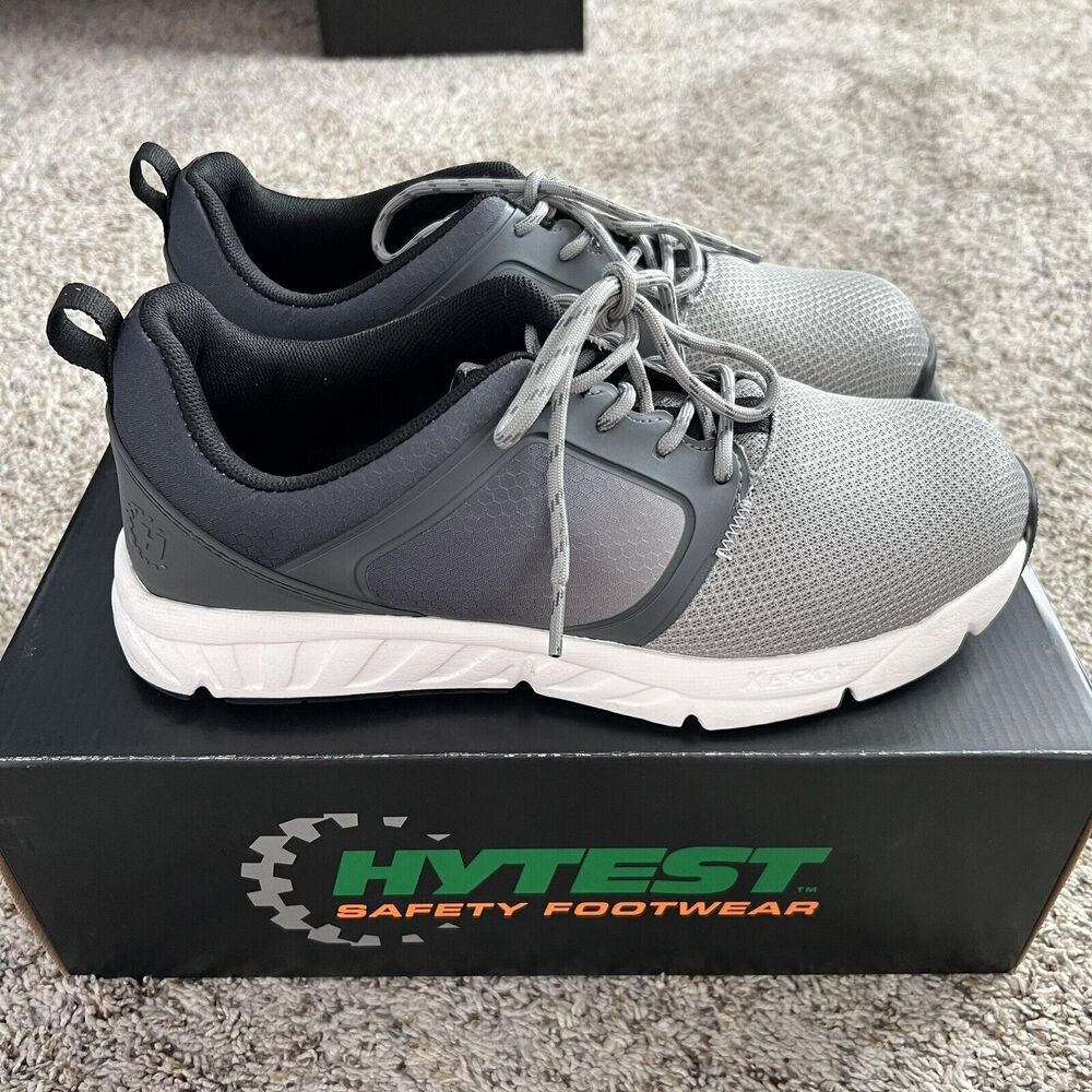 Hytest Men's Safety Footwear Nano Toe Athletic Size 9.5 Faded Grey